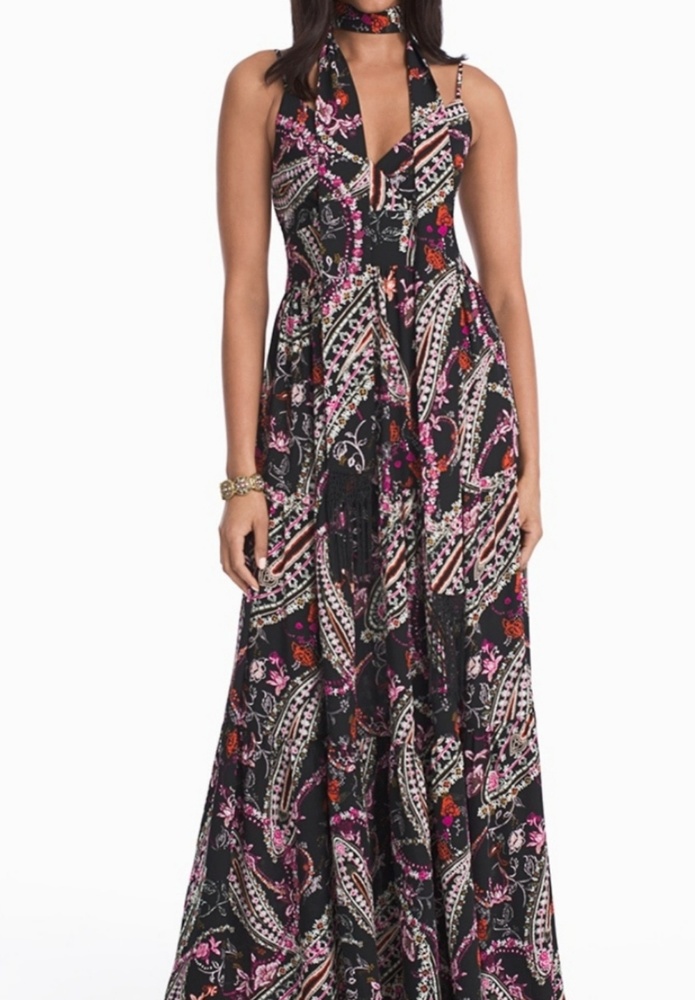 White house black market paisley print dress NWT